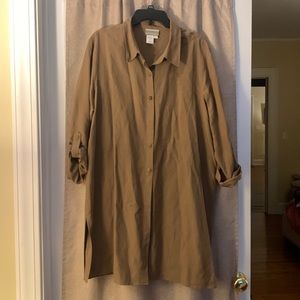 Coldwater Creek brown taupe tunic shirt XL